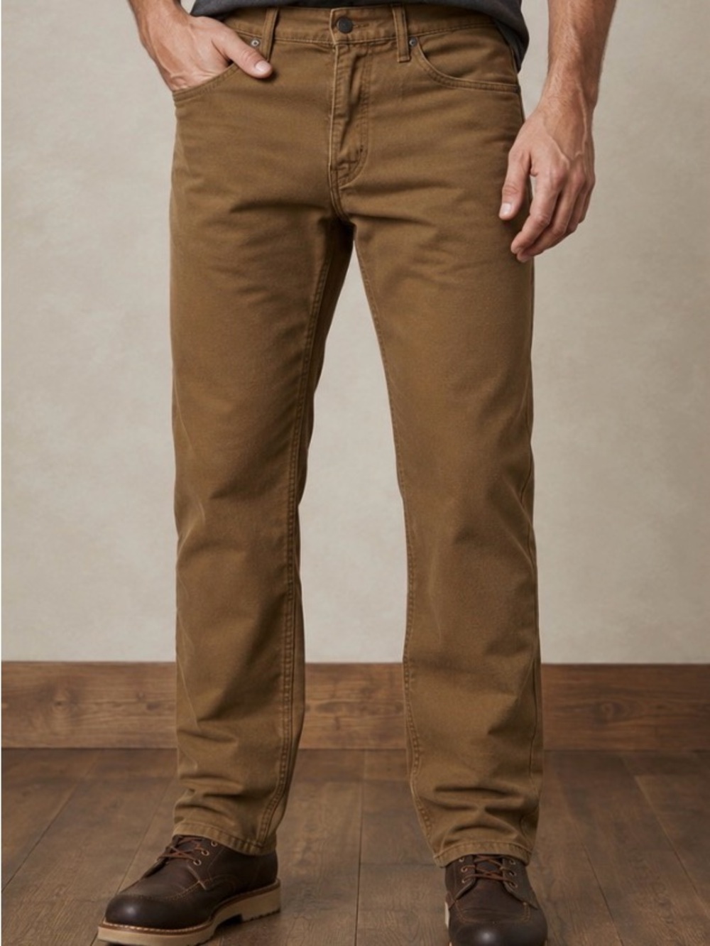 LEVI’S 513 MensTan Straight-Leg Canvas Chinos with Stretch 36x29 Trusted Brand - Picture 3 of 17